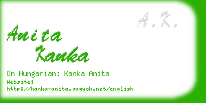 anita kanka business card